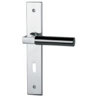 Alaska-LS - Chrom-pol./Schwarz - Türdrücker / Langschildbeschlag - Südmetall Alaska-LS - Chrom-pol./Schwarz - Türdrücker / Langschildbeschlag - Südmetall